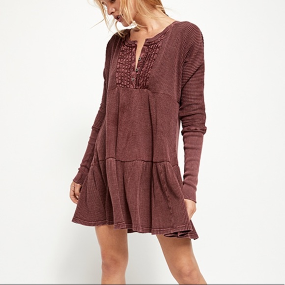 Free People Dresses & Skirts - Free People Jolene Mini Dress//Wine//size M▪️